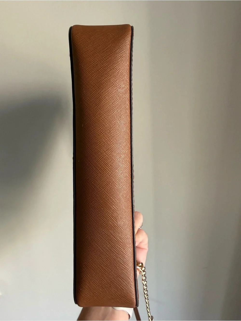Michael Kors Jet Set Saffiano Leather Crossbody Bag Luggage BROWN Vintage